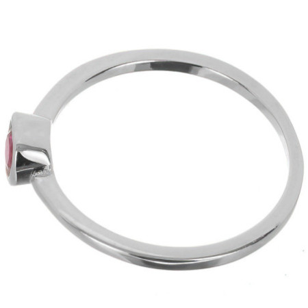 Ezüst gyűrű - szív, sötétrózsaszín kerek cirkónia | Argento-ekszer.hu