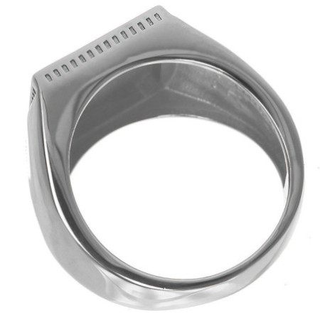 Ezüst gyűrű - pecsétgyűrű, fekete négyzet alakú máz | Argento-ekszer.hu