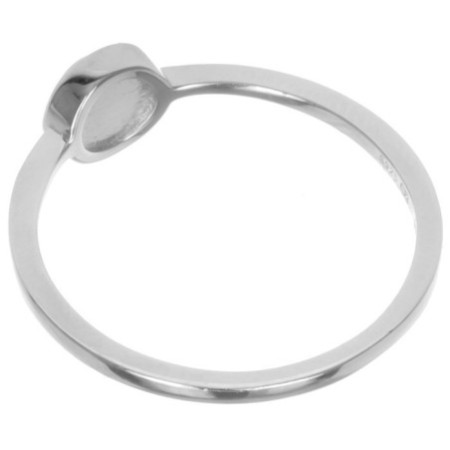 Ezüst gyűrű - fehér kerek szintetikus opál | Argento-ekszer.hu