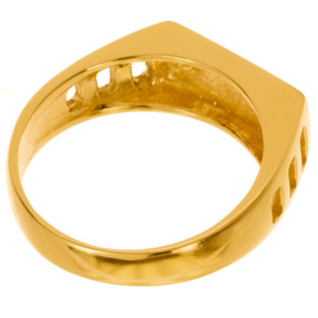 Aranyozott ezüst gyűrű - pecsétgyűrű, kézi gravírozással | Argento-ekszer.hu