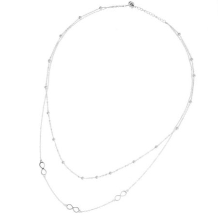 Ezüst nyaklánc - végtelen, golyó, hossza 43 - 46 cm | Argento-ekszer.hu