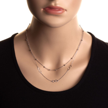 Ezüst nyaklánc - végtelen, golyó, hossza 43 - 46 cm | Argento-ekszer.hu