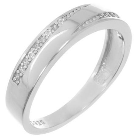 Ezüst gyűrű - átlátszó kerek cirkóniák | Argento-ekszer.hu