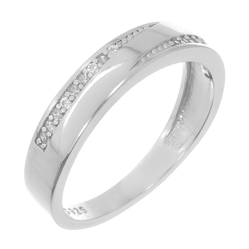 Ezüst gyűrű - átlátszó kerek cirkóniák | Argento-ekszer.hu