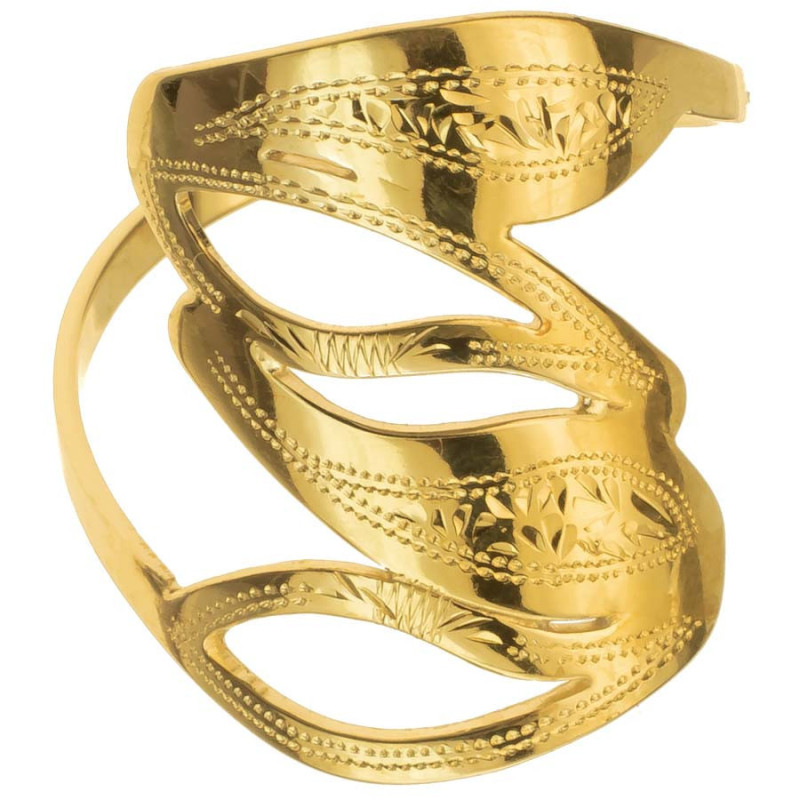 Aranyozott ezüst gyűrű - kézi gravírozással | Argento-ekszer.hu