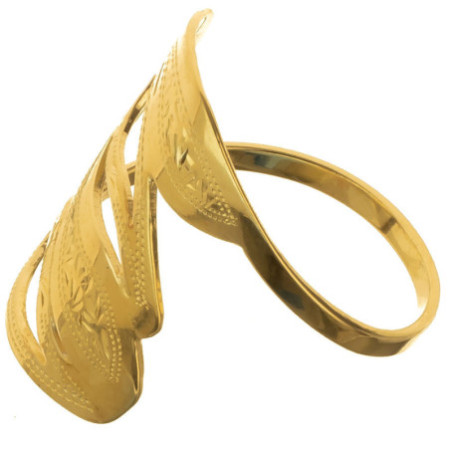 Aranyozott ezüst gyűrű - kézi gravírozással | Argento-ekszer.hu