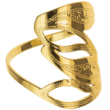 Aranyozott ezüst gyűrű - kézi gravírozással | Argento-ekszer.hu