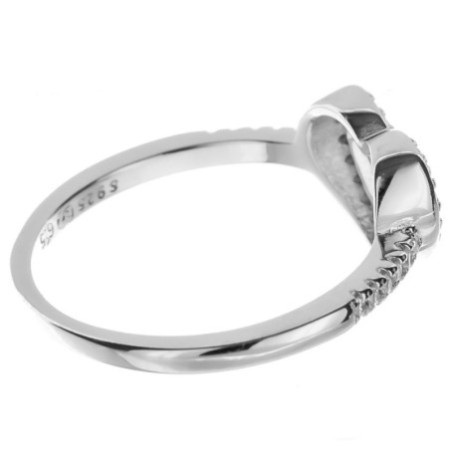 Ezüst gyűrű - szív, átlátszó kerek cirkóniák | Argento-ekszer.hu