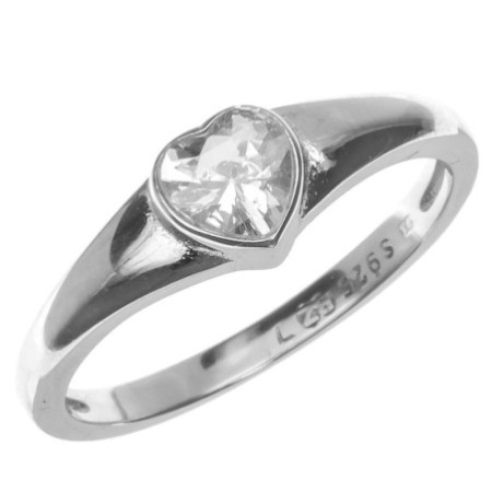 Ezüst gyűrű - szív, átlátszó szív alakú cirkónia | Argento-ekszer.hu