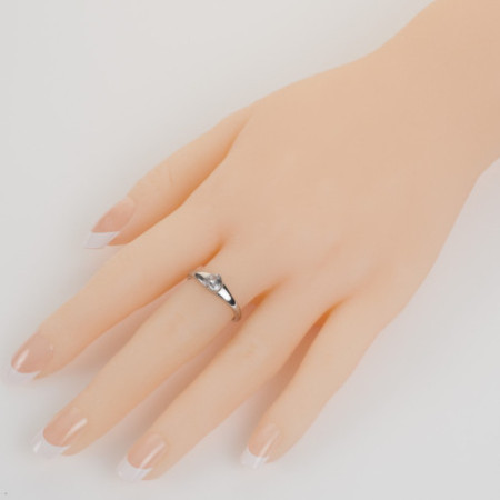 Ezüst gyűrű - szív, átlátszó szív alakú cirkónia | Argento-ekszer.hu