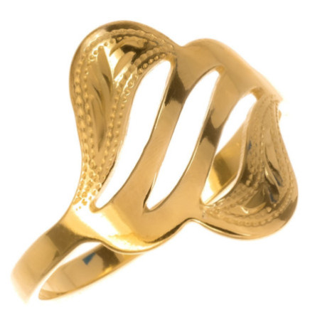 Aranyozott ezüst gyűrű - kézi gravírozással | Argento-ekszer.hu