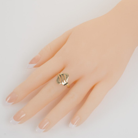 Aranyozott ezüst gyűrű - kézi gravírozással | Argento-ekszer.hu