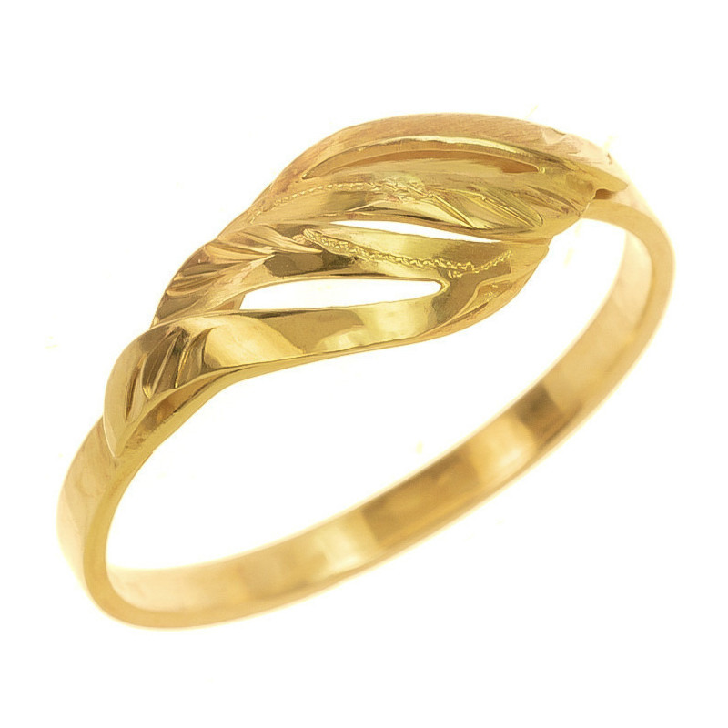 Aranyozott ezüst gyűrű - kézi gravírozással | Argento-ekszer.hu