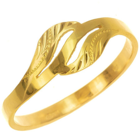 Aranyozott ezüst gyűrű - kézi gravírozással | Argento-ekszer.hu