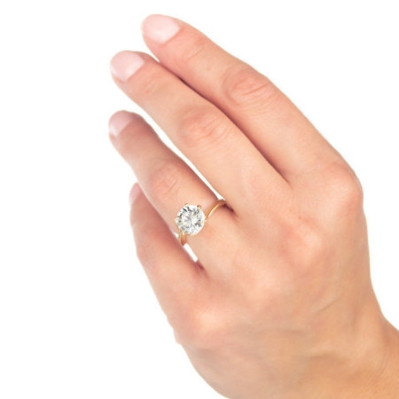 Aranyozott ezüst gyűrű - átlátszó kerek cirkónia | Argento-ekszer.hu