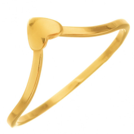 Aranyozott ezüst gyűrű - szív | Argento-ekszer.hu