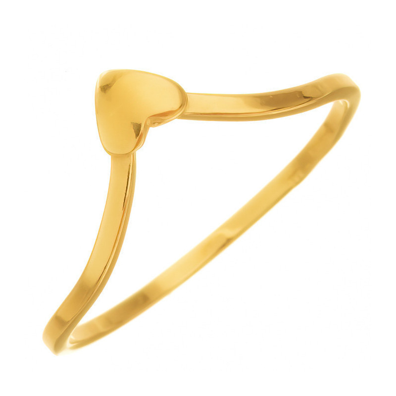 Aranyozott ezüst gyűrű - szív | Argento-ekszer.hu