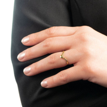 Aranyozott ezüst gyűrű - szív | Argento-ekszer.hu