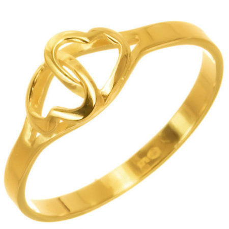Aranyozott ezüst gyűrű - szív | Argento-ekszer.hu