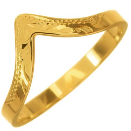 Aranyozott ezüst gyűrű - kézi gravírozással | Argento-ekszer.hu
