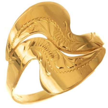 Aranyozott ezüst gyűrű - kézi gravírozással | Argento-ekszer.hu