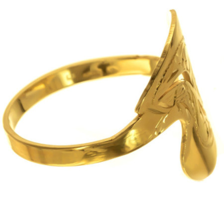 Aranyozott ezüst gyűrű - kézi gravírozással | Argento-ekszer.hu
