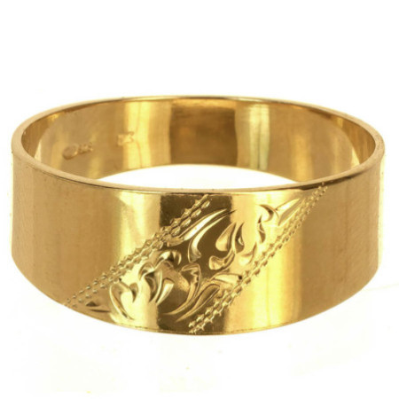 Aranyozott ezüst gyűrű - kézi gravírozással | Argento-ekszer.hu