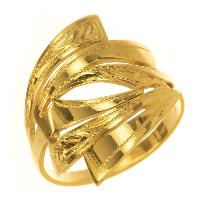 Aranyozott ezüst gyűrű - kézi gravírozással | Argento-ekszer.hu