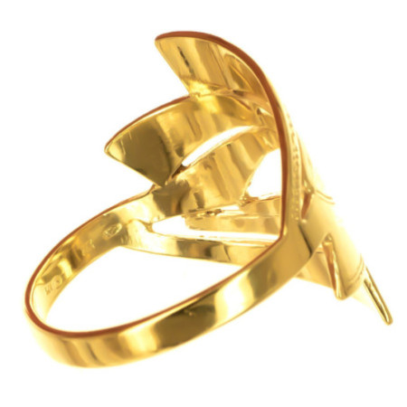 Aranyozott ezüst gyűrű - kézi gravírozással | Argento-ekszer.hu