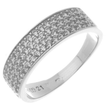 Ezüst gyűrű - átlátszó kerek cirkóniák | Argento-ekszer.hu