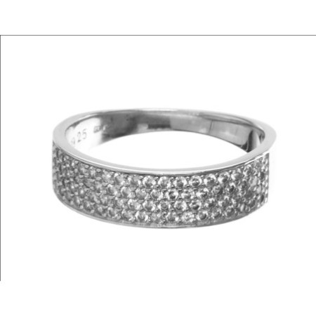 Ezüst gyűrű - átlátszó kerek cirkóniák | Argento-ekszer.hu