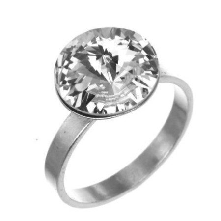 Ezüst gyűrű - átlátszó kerek Swarovski-kristály | Argento-ekszer.hu
