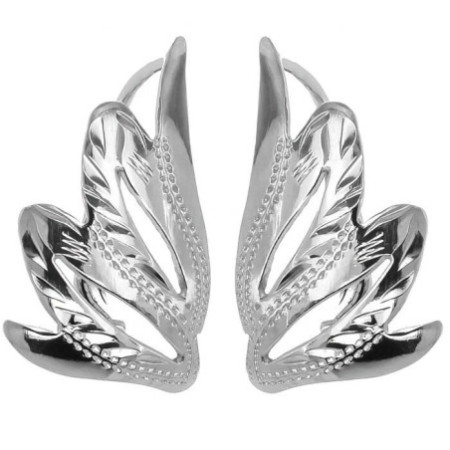 Ezüst fülbevaló - kézi gravírozással | Argento-ekszer.hu