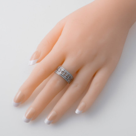 Ezüst gyűrű - átlátszó kerek cirkóniák | Argento-ekszer.hu