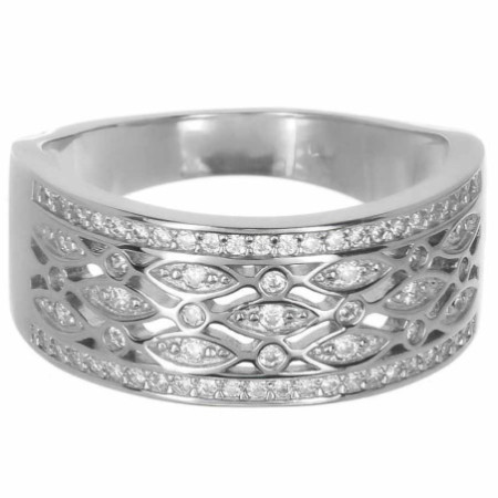 Ezüst gyűrű - átlátszó kerek cirkóniák | Argento-ekszer.hu