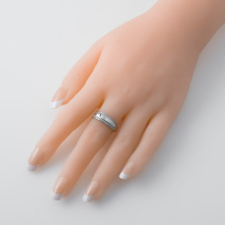 Ezüst gyűrű - átlátszó kerek cirkóniák | Argento-ekszer.hu