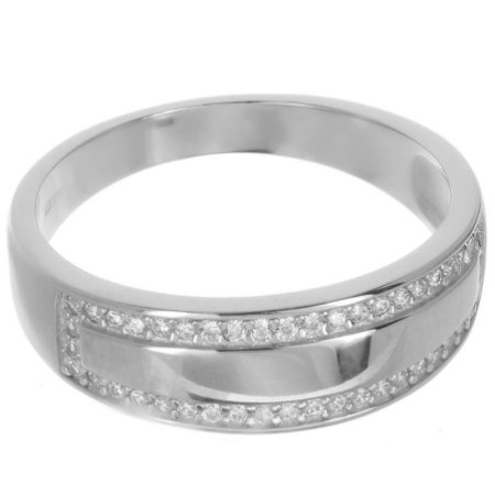 Ezüst gyűrű - átlátszó kerek cirkóniák | Argento-ekszer.hu