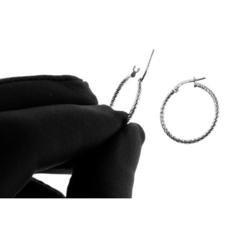 Ezüst karika fülbevaló - átmérője 24 mm | Argento-ekszer.hu