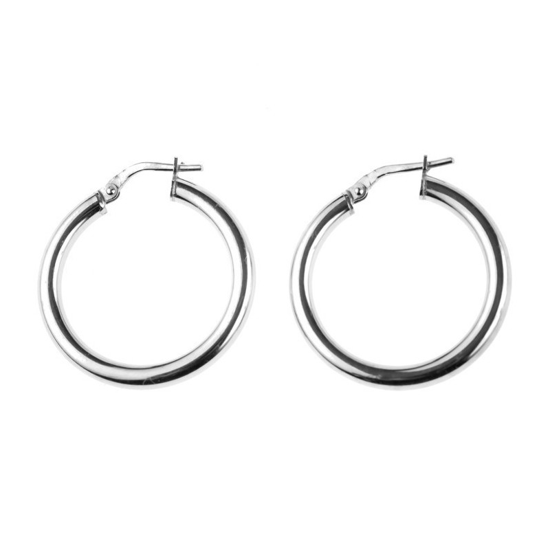 Ezüst karika fülbevaló - átmérője 26 mm | Argento-ekszer.hu