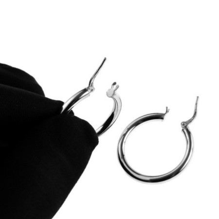 Ezüst karika fülbevaló - átmérője 26 mm | Argento-ekszer.hu