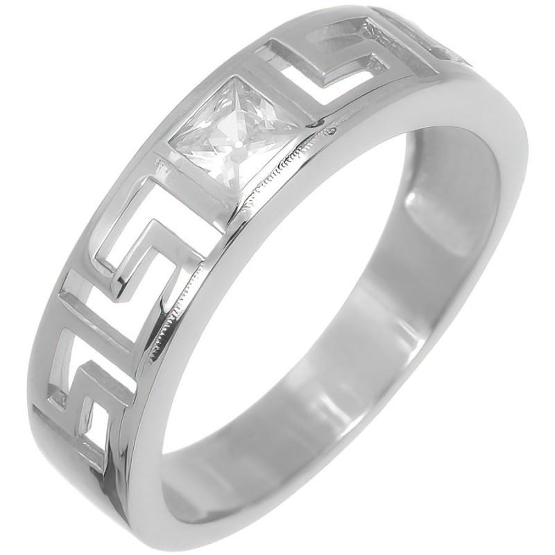 Ezüst gyűrű - átlátszó négyzet alakú cirkónia | Argento-ekszer.hu