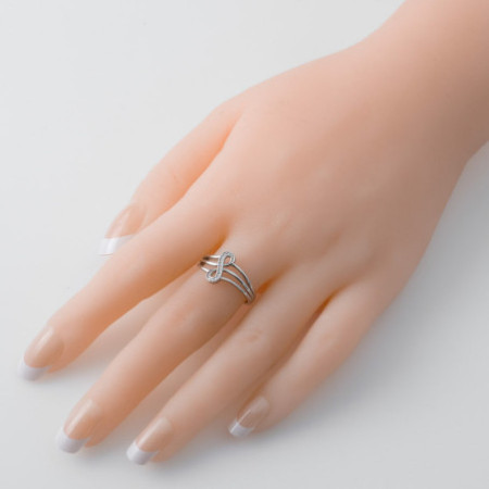 Ezüst gyűrű - végtelen, átlátszó kerek cirkóniák | Argento-ekszer.hu