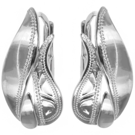 Ezüst fülbevaló - kézi gravírozással | Argento-ekszer.hu