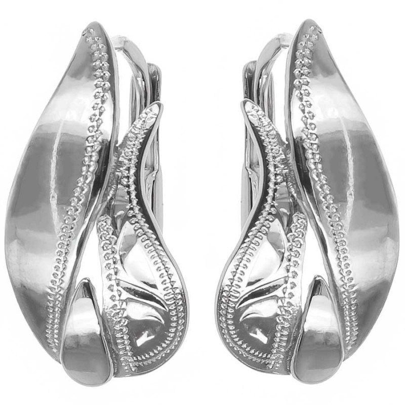 Ezüst fülbevaló - kézi gravírozással | Argento-ekszer.hu