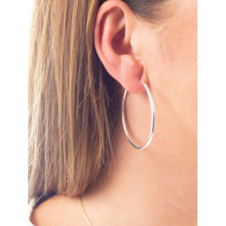 Ezüst karika fülbevaló - átmérője 45 mm | Argento-ekszer.hu