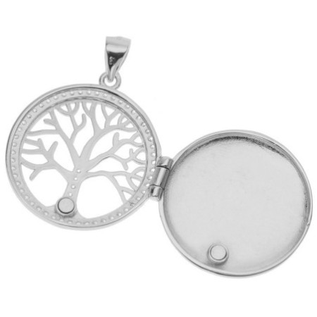 Ezüst medál fényképre - életfa, átlátszó kerek cirkóniák | Argento-ekszer.hu Ezüst medál fényképre - életfa, átlátszó kerek cirkóniák | Argento-ekszer.hu