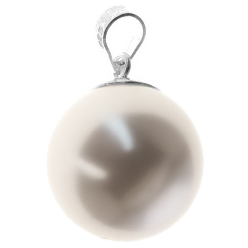 Ezüst medál - golyó, fehér golyó alakú műgyöngy | Argento-ekszer.hu Ezüst medál - golyó, fehér golyó alakú műgyöngy | Argento-ekszer.hu