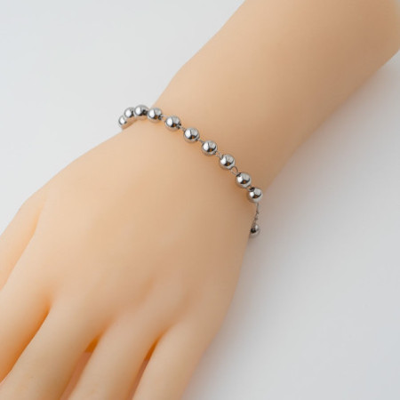Ezüst karkötő rózsafüzér - 1 tized, kereszt Jézussal, Csodás érem, hossza 20 - 23 cm | Argento-ekszer.hu