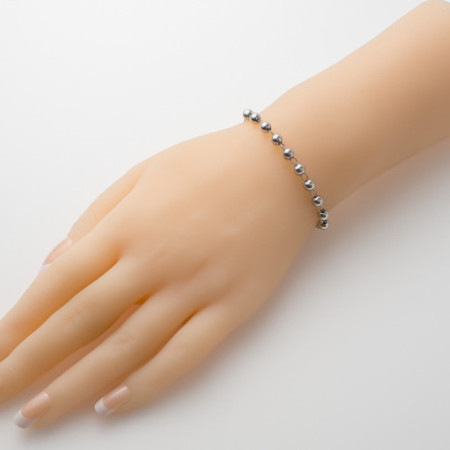 Ezüst karkötő rózsafüzér - 1 tized, kereszt Jézussal, Csodás érem, hossza 18 - 22 cm | Argento-ekszer.hu