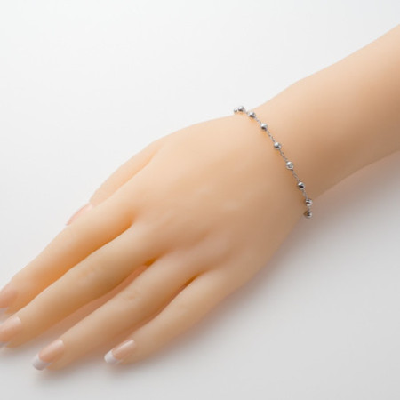 Ezüst karkötő rózsafüzér - 1 tized, kereszt, Csodás érem, hossza 18 - 21 cm | Argento-ekszer.hu